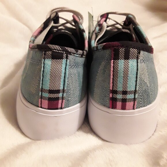 DC Denim and Plaid Recycled Vegan Platform Sneakers - Picture 5 of 8